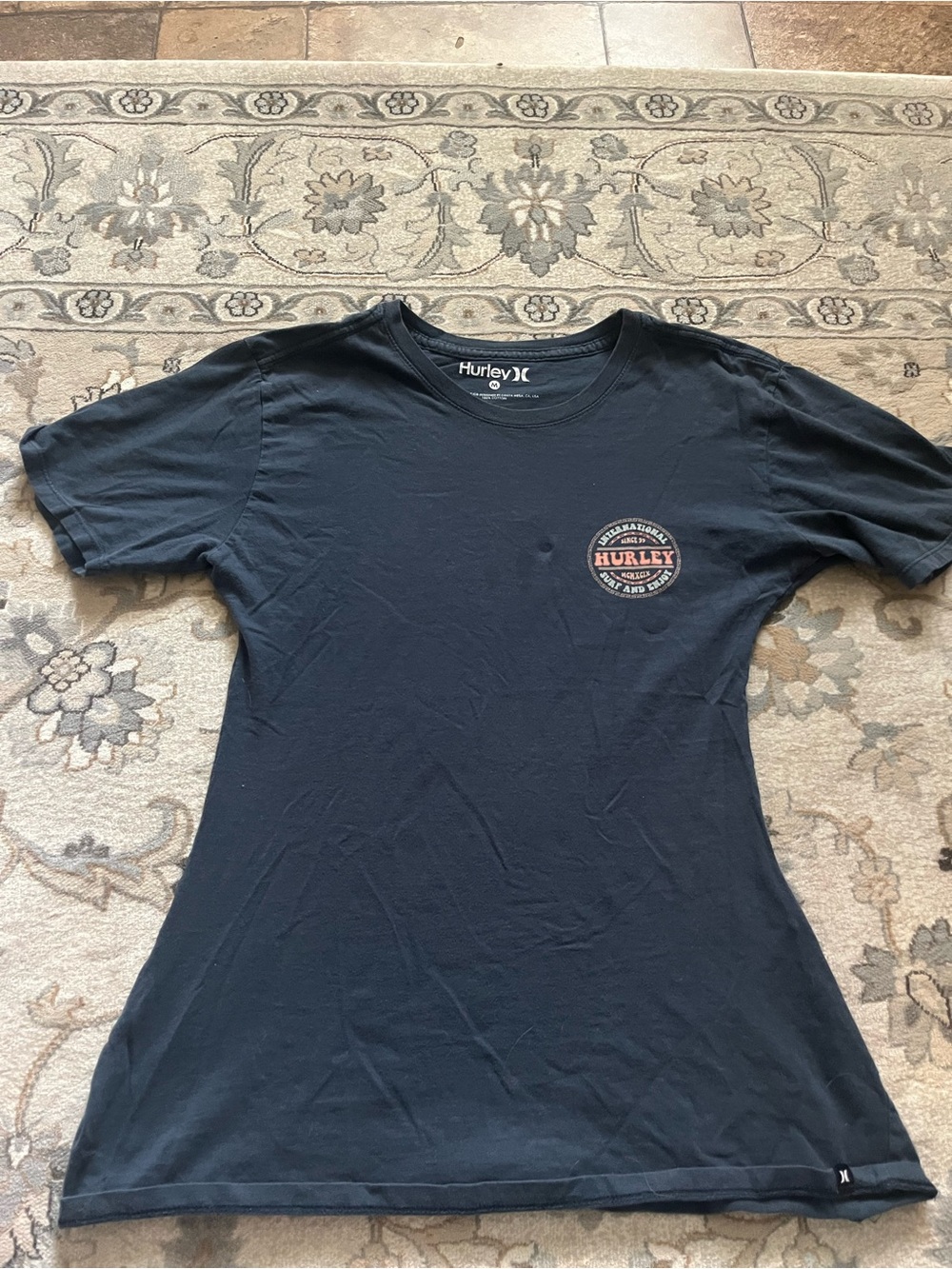 Hurley Navy Tee with Orange Circular Logo